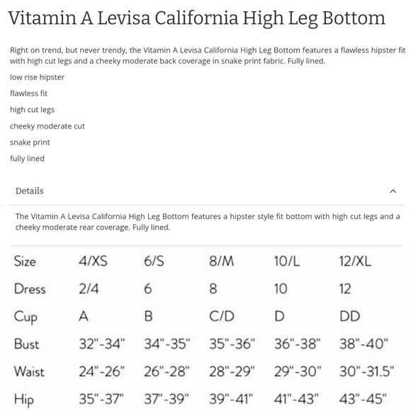 Vitamin A California High Leg Levisa  Bottom snake - Picture 7 of 8